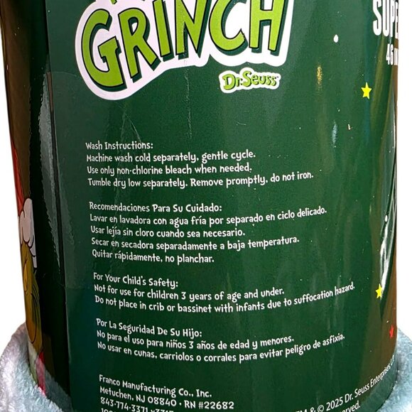 New Grinch Plush Kids Throw Blanket Max Dog Cindy Lou Holiday Christmas Gift - Picture 8 of 11